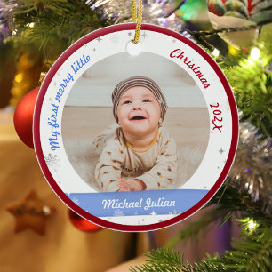 Neue Babyfotos 2 Mein erstes frohes kleines Weihna Keramik Ornament