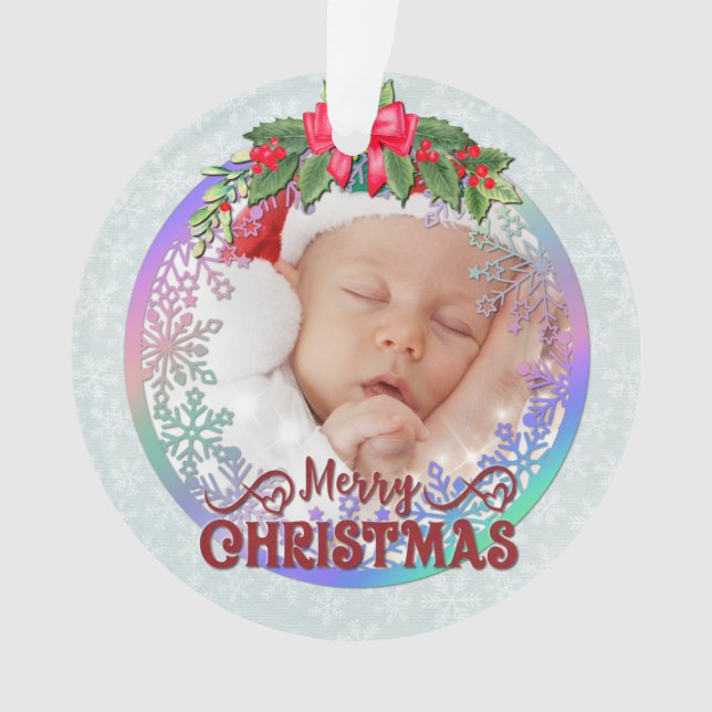 Neue Babygeburtsstatistiken Weihnachten, Geburtsan Ornament (Vorderseite)