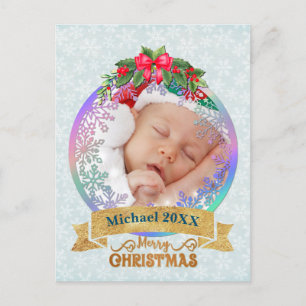 Neue Babygeburtsstatistiken Weihnachten, Geburtsan Postkarte