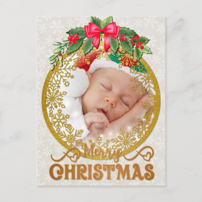 Neue BabyGeburtsstatistiken Weihnachten Postkarte (Vorderseite)