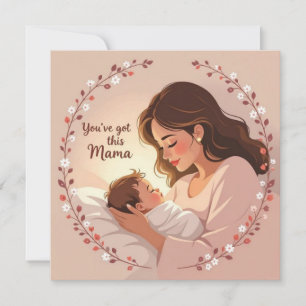 Neue Babykarte für Mama mit warmer herzlicher Nach Karte