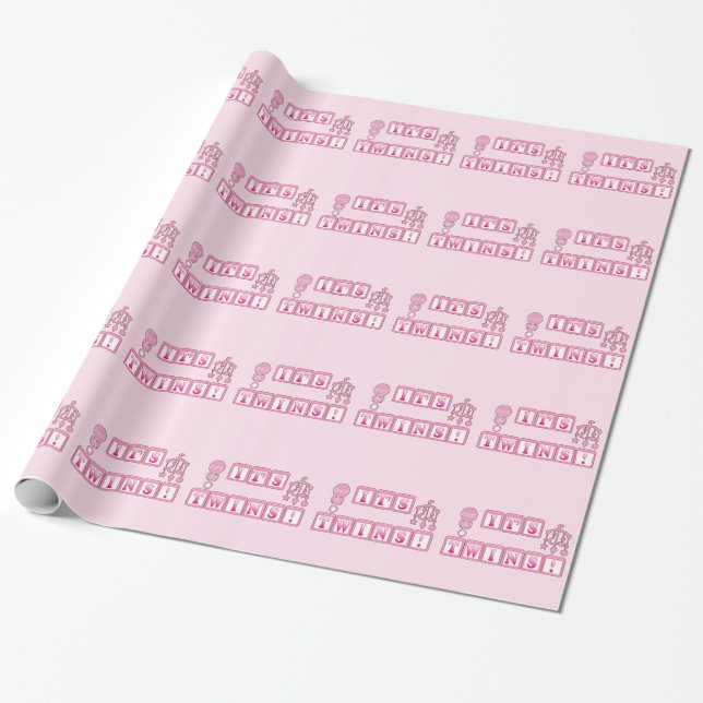 Neue Babys: Es ist Zwillinge im Rosa Geschenkpapier (Ungerollt)