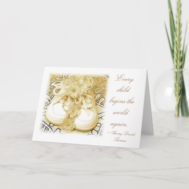 Neue Babyschuhe Ankündigung (Vorderseite)