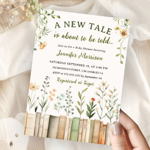 Neue Bibliothek Baby Shower Geschlechtsneutral Einladung
