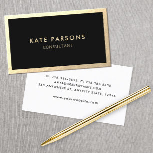 Neue Black Gold Border Business Card Visitenkarte