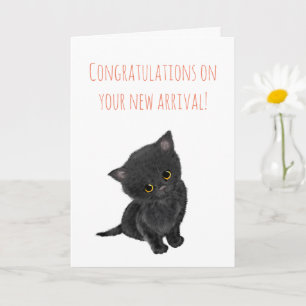 Neue Black Kitten Gratulationskarte Karte