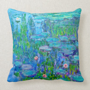 Neue blaues Wasser-Lilien-Teich Monet schöne Kuns Kissen