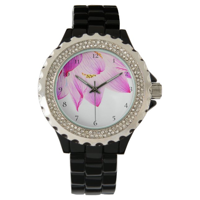 *~* Neue Blume Lotus Wasserlilie Armbanduhr (Vorderseite)