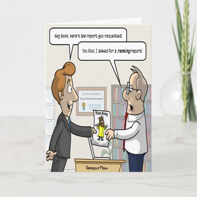 Neue Boss Punny Grußkarte Karte (Vorderseite)