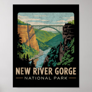 Neue Brücke im New River Gorge National Park im Re Poster
