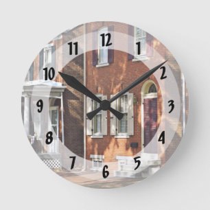 Neue Burg DE - Reihe Stadthäuser Runde Wanduhr