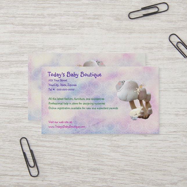 Neue Business Card für Babyprodukte Visitenkarte (Vorderseite/Rückseite Beispiel)