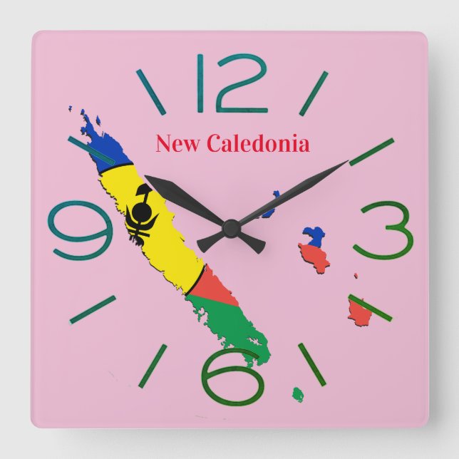 Neue Caledonia-Uhr Quadratische Wanduhr (Vorderseite)