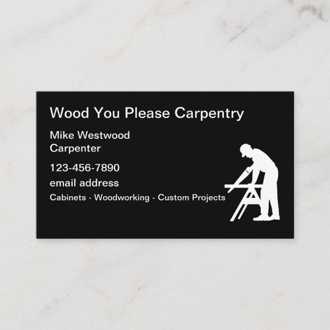 Neue Carpentry-Visitenkarten für Tischlereien Visitenkarte (Vorderseite)