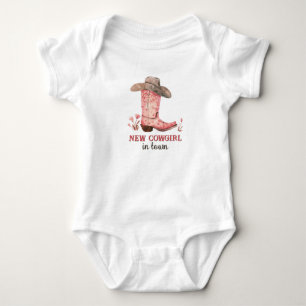 Neue Cowgirl in der Stadt Rosa Stiefel Süße Wester Baby Strampler