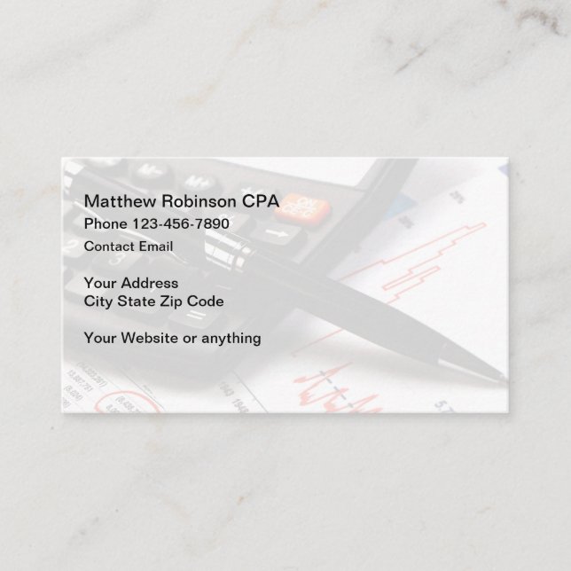 Neue CPA Accountant-Visitenkarten Visitenkarte (Vorderseite)
