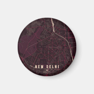 Neue Delhi Indien Stadtplan Magnet