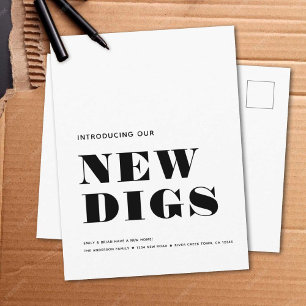 NEUE DIGS Einfache moderne Minimal Moving Ankündigungspostkarte