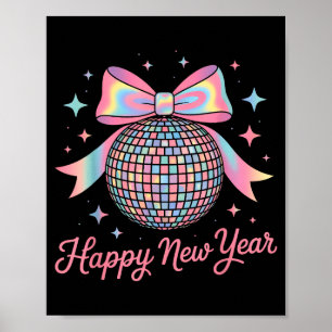 Neue Disco-Kugel Luxus Golden Frohes Neues Jahr  Poster