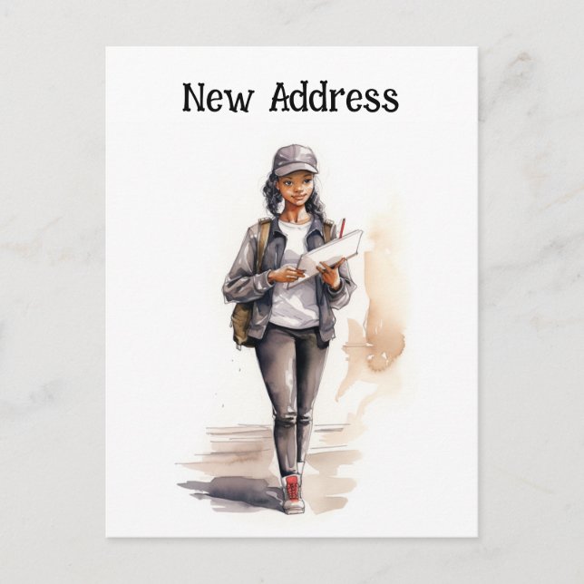 Neue E-Mail-Adresse verschieben Ankündigung Postkarte (Vorderseite)