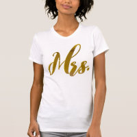 Neue Ehefrau New Bride Frau Metallic Gold Foil Tex