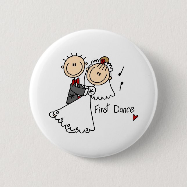 Neue Ehemann und der Ehefrau tanzen zuerst Knopf Button (Vorderseite)