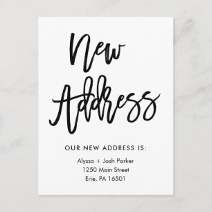 Neue einfache moderne Typografie der Adressen-  Ankündigungspostkarte