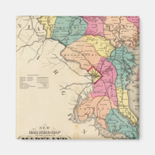 Neue Eisenbahnkarte der Staaten von Maryland Magnet