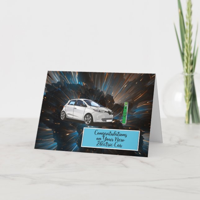 Neue elektrische Autokarten Glückwunschkarte Karte (Vorderseite)