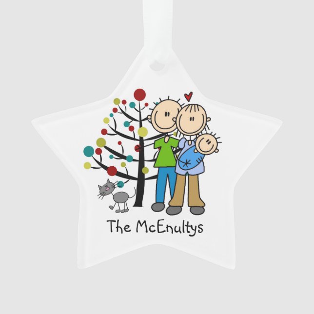 Neue Eltern eines Babyjungen und Katzen-Ornaments Ornament (Vorderseite)