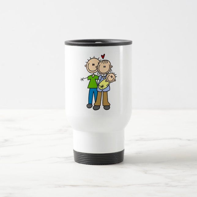 Neue Eltern mit Baby-T-Shirts und Geschenken Reisebecher (Mittel)