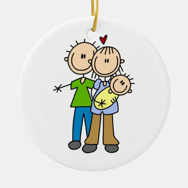 Neue Eltern Neue Baby-T - Shirt und Geschenke Keramik Ornament (Vorne)