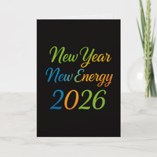 Neue Energie Frischer Start 2026 Farbige Motivatio Feiertagskarte