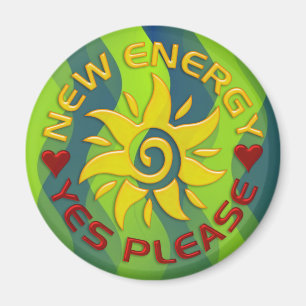 NEUE ENERGIE SONNE   grüne Wellen Magnet