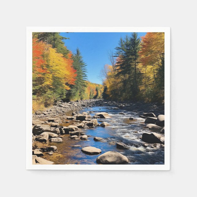 Neue England farbenfrohe Landschaft, Herbst, Serviette (Vorderseite)