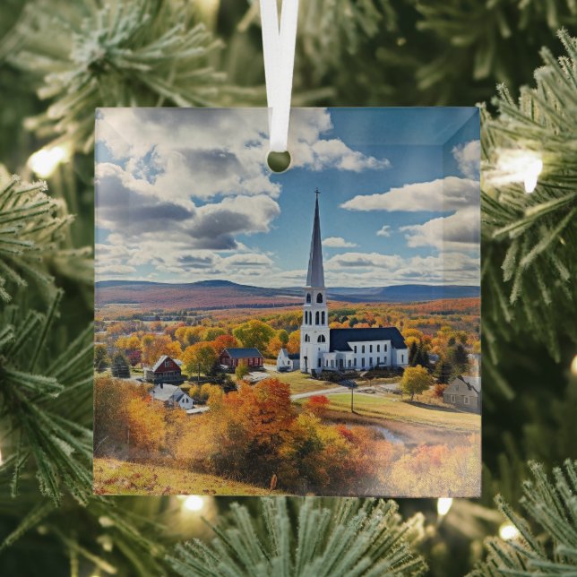 Neue England Landschaft im Herbst Ornament Aus Glas (Insitu)