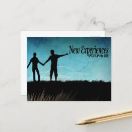 "Neue Erfahrungen" Motivation Affirmation Postkarte