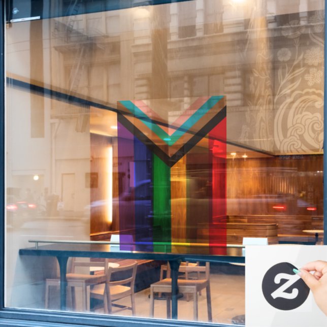 Neue Farbe für die Flagge Streifen Fensterheber Fensteraufkleber (Café-Fenster)