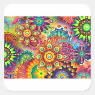 Neue farbenfrohe Abstrakte Background Quadratischer Aufkleber
