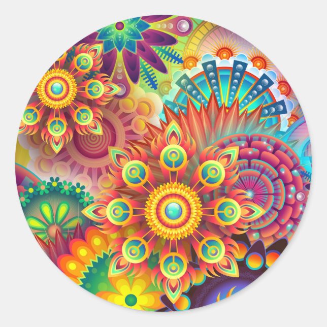 Neue farbenfrohe Abstrakte Background Runder Aufkleber (Vorderseite)