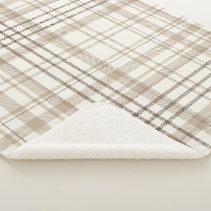 Neue Farmhouse-Beige- und Taupe-Karierung Sherpadecke