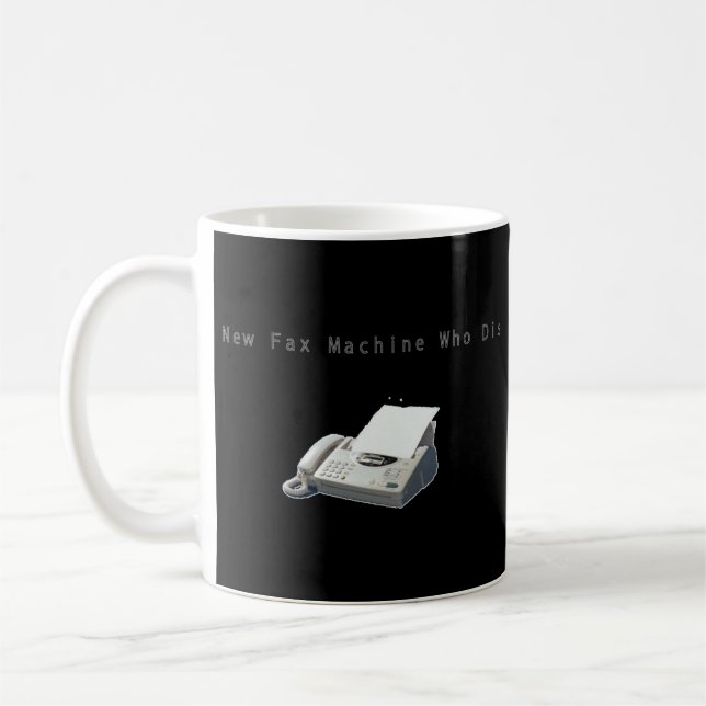 Neue Faxmaschine, die Kaffeetasse (Links)