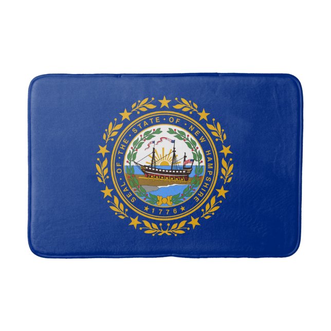 Neue Flagge des Staates Hampshire Badematte (Vorderseite)