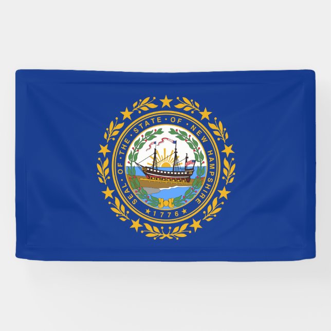 Neue Flagge des Staates Hampshire Banner (Horizontal)