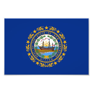 Neue Flagge des Staates Hampshire Fotodruck