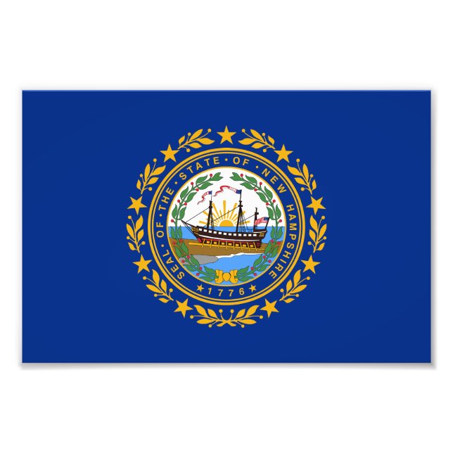 Neue Flagge des Staates Hampshire Fotodruck (Vorne)