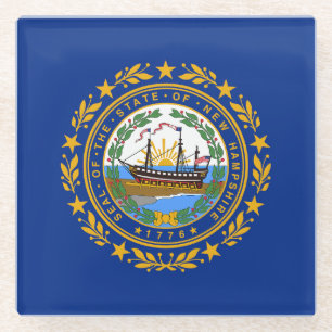 Neue Flagge des Staates Hampshire Glasuntersetzer