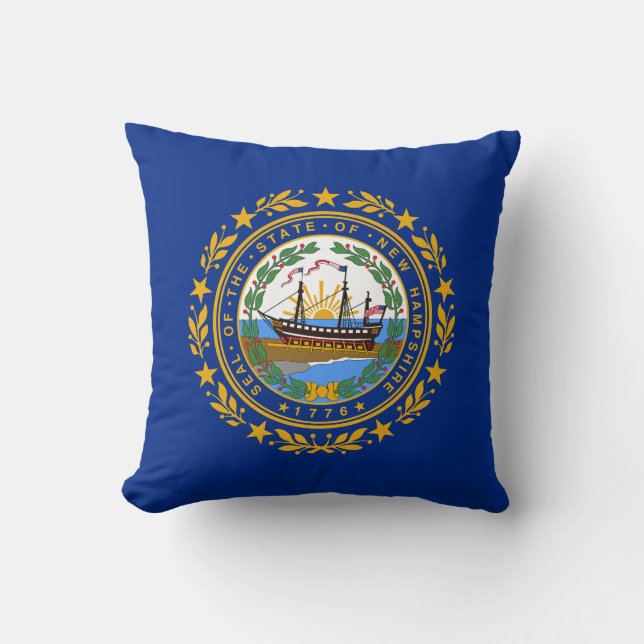 Neue Flagge des Staates Hampshire Kissen (Vorderseite)