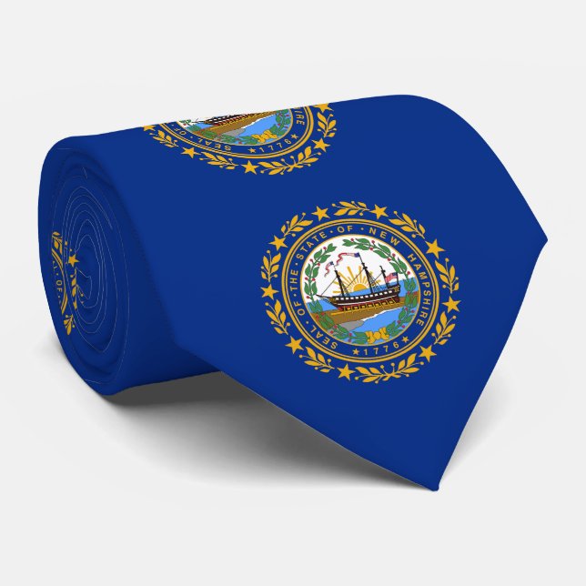 Neue Flagge des Staates Hampshire Krawatte (Gerollt)