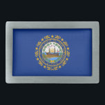 Neue Flagge des Staates Hampshire Rechteckige Gürtelschnalle<br><div class="desc">Patriotic New Hampshire state flag.</div>